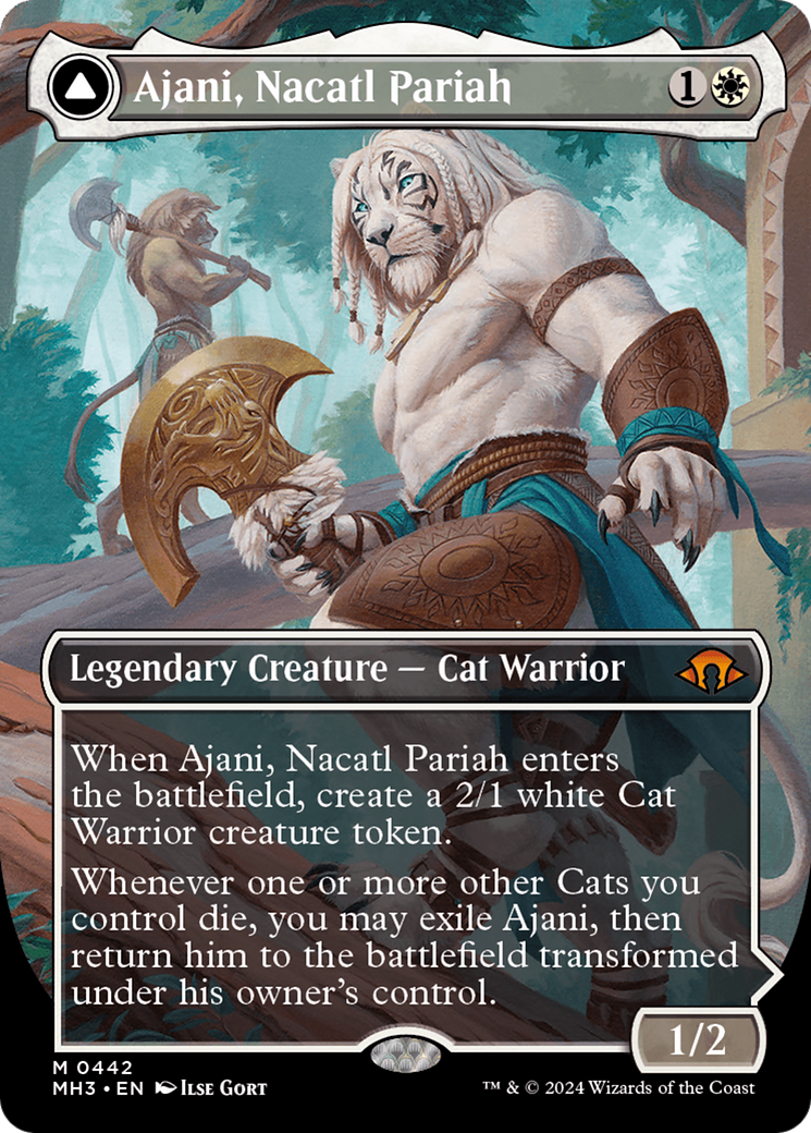 Ajani, Nacatl Pariah // Ajani, Nacatl Avenger (Borderless) [Modern Horizons 3] | Clutch Gaming