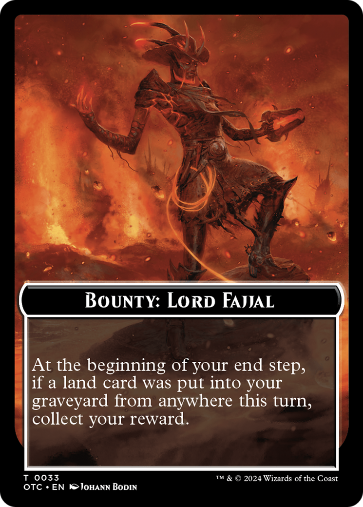 Bounty: Lord Fajjal // Bounty Rules Double-Sided Token [Outlaws of Thunder Junction Commander Tokens] | Clutch Gaming