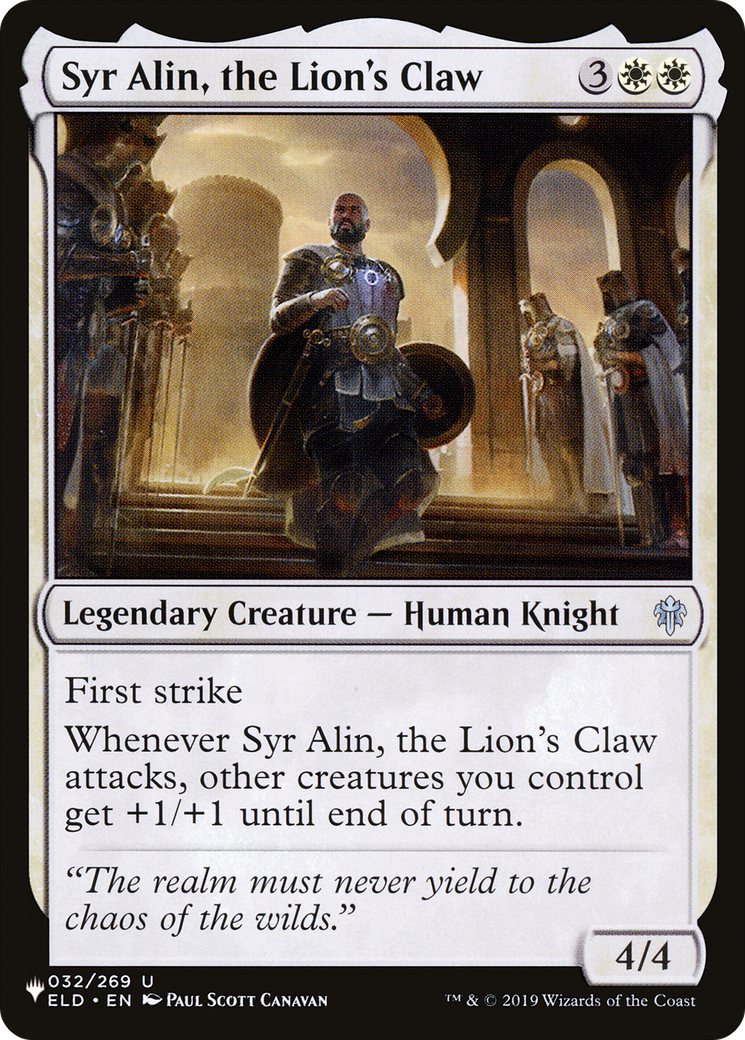 Syr Alin, the Lion's Claw [The List Reprints] | Clutch Gaming