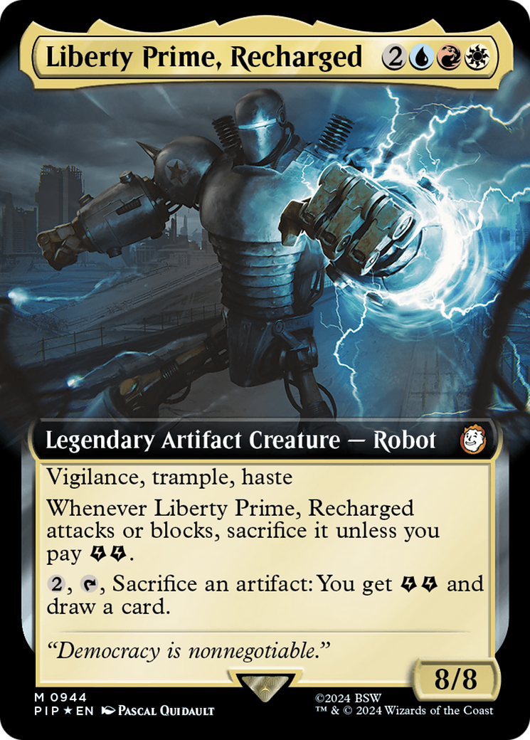 Liberty Prime, Recharged (Extended Art) (Surge Foil) [Fallout] | Clutch Gaming