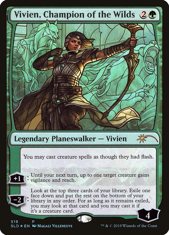 Vivien, Champion of the Wilds (Stained Glass) [Secret Lair Drop Promos] | Clutch Gaming