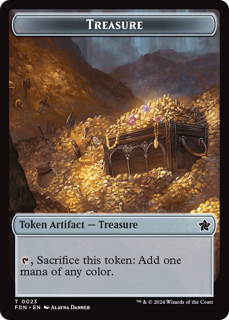 Goblin // Treasure Double-Sided Token [Foundations Tokens] | Clutch Gaming