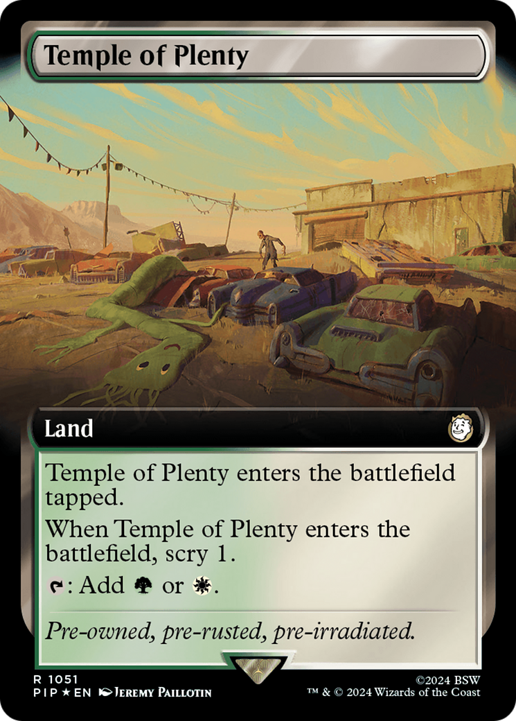 Temple of Plenty (Extended Art) (Surge Foil) [Fallout] | Clutch Gaming