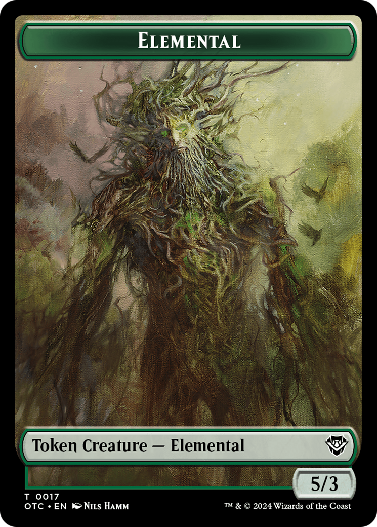 Insect // Elemental (0017) Double-Sided Token [Outlaws of Thunder Junction Commander Tokens] | Clutch Gaming