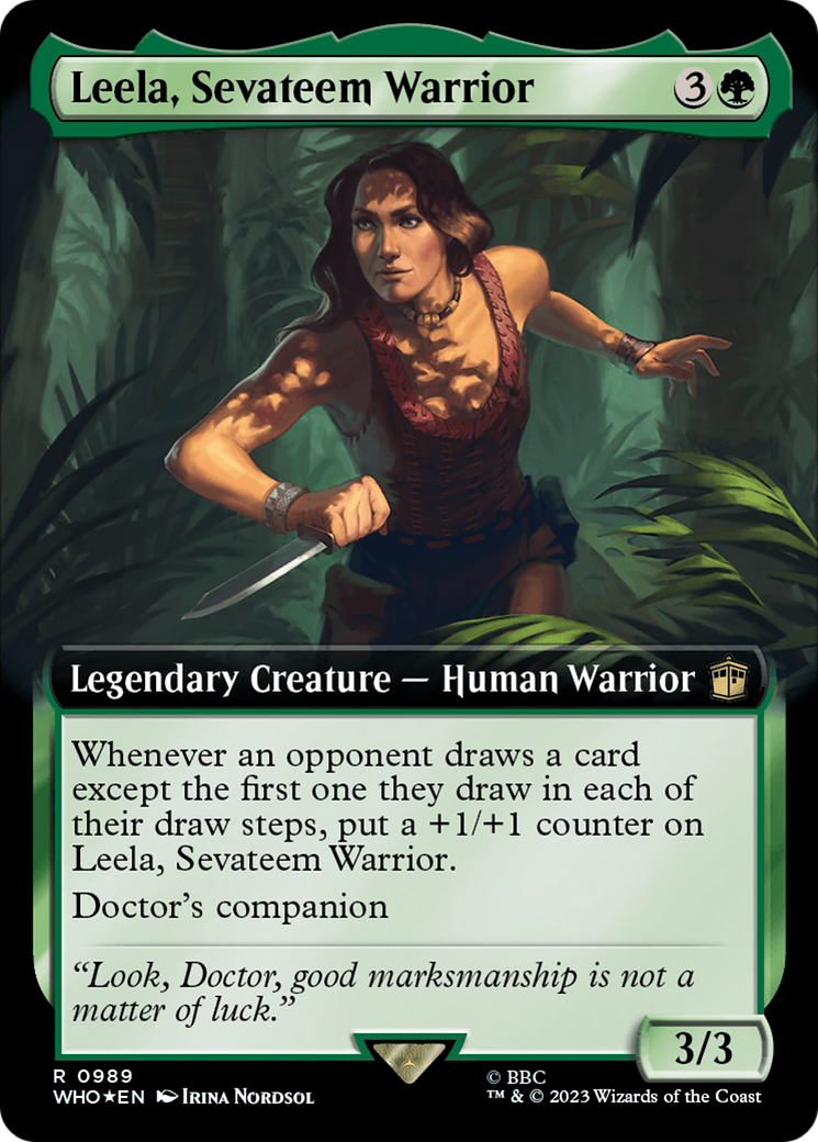 Leela, Sevateem Warrior (Extended Art) (Surge Foil) [Doctor Who] | Clutch Gaming