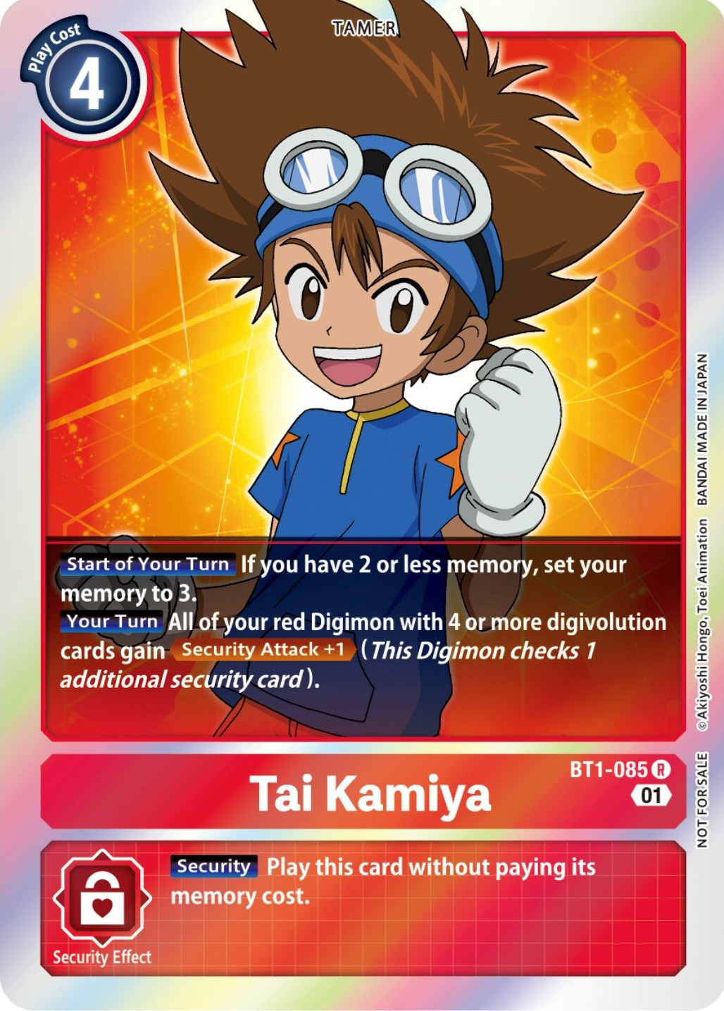 Tai Kamiya [BT1-085] (ST-11 Special Entry Pack) [Release Special Booster Promos] | Clutch Gaming