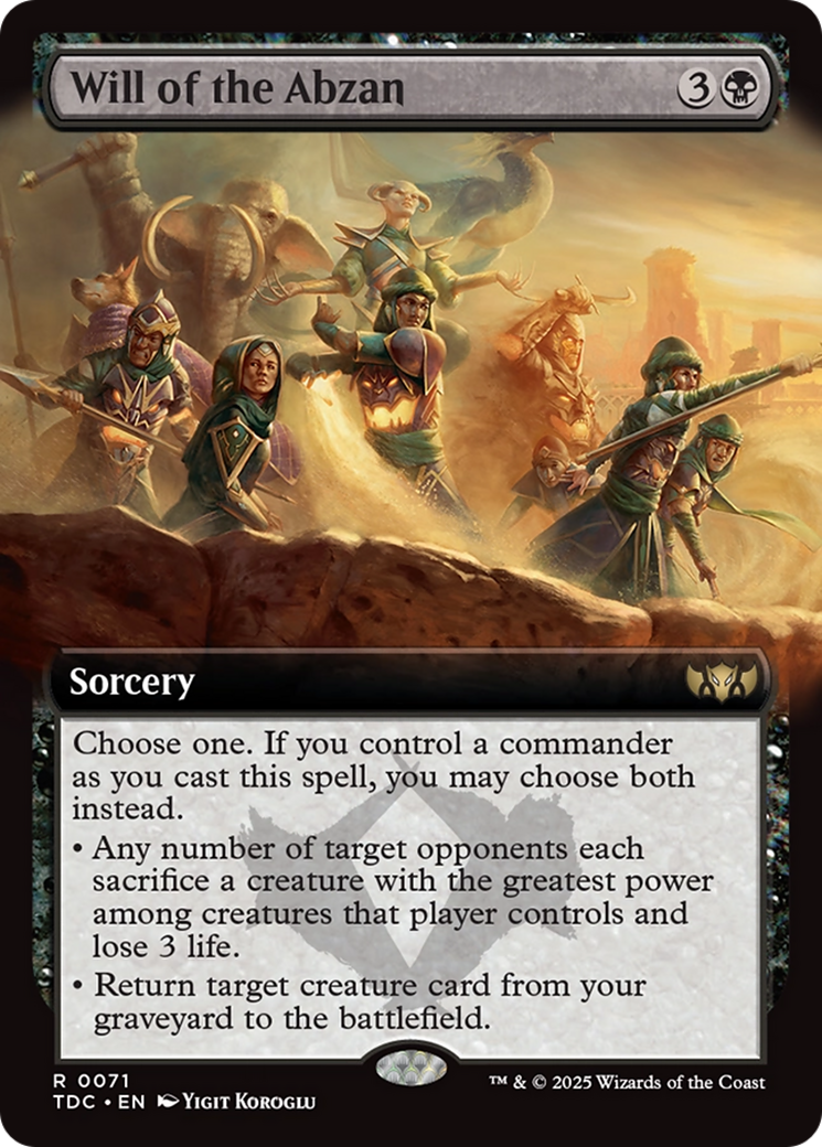Will of the Abzan (Extended Art) [Tarkir: Dragonstorm Commander] | Clutch Gaming