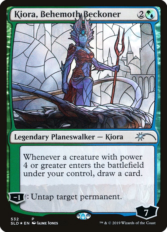 Kiora, Behemoth Beckoner (Stained Glass) [Secret Lair Drop Promos] | Clutch Gaming