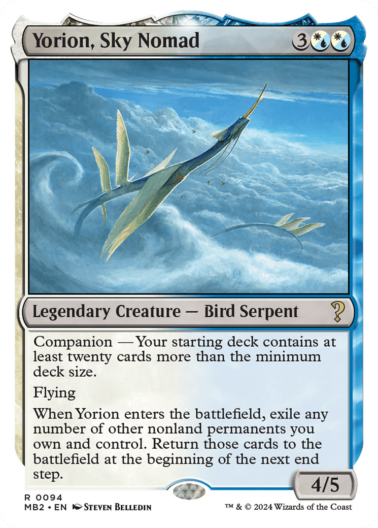 Yorion, Sky Nomad (White Border) [Mystery Booster 2] | Clutch Gaming