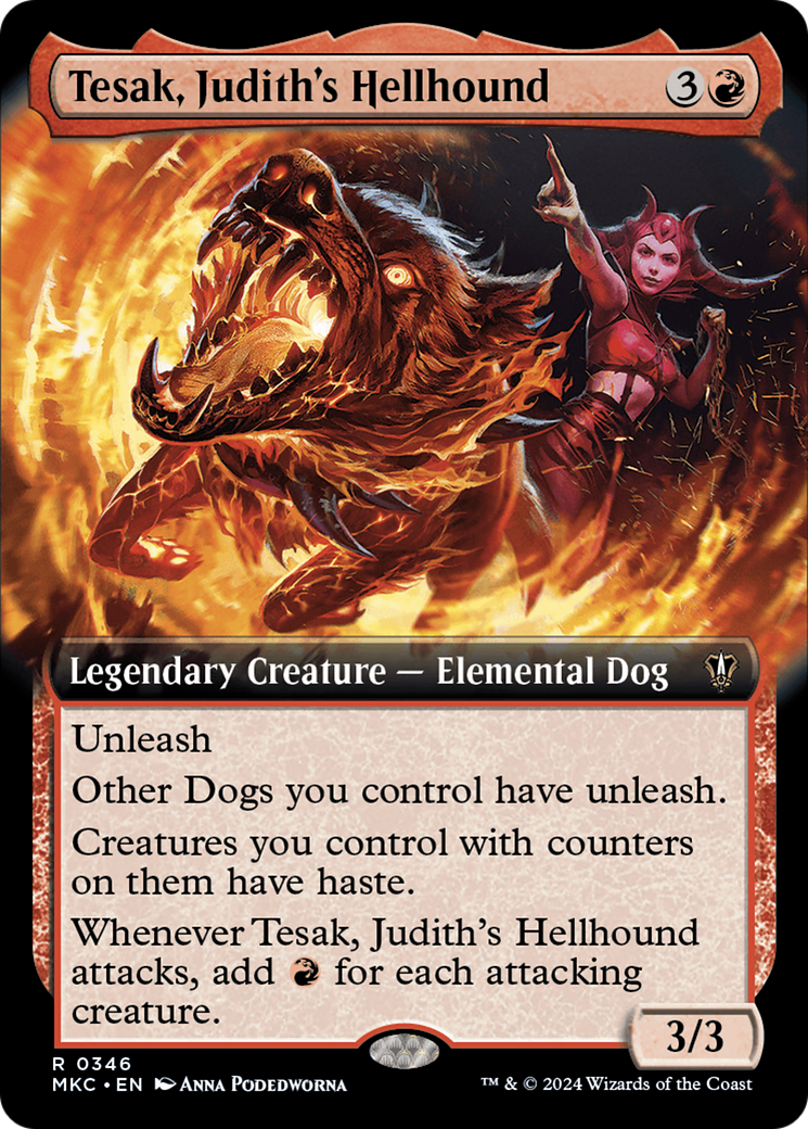 Tesak, Judith's Hellhound (Extended Art) [Murders at Karlov Manor Commander] | Clutch Gaming