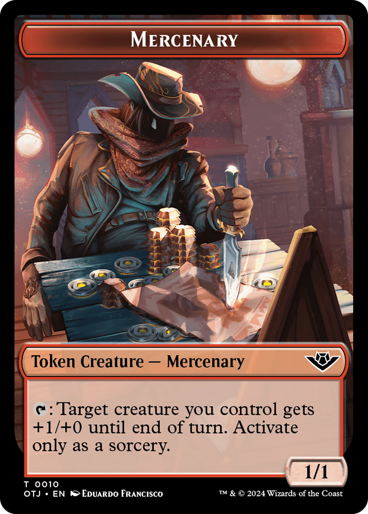 Mercenary // Blood Double-Sided Token [Outlaws of Thunder Junction Tokens] | Clutch Gaming