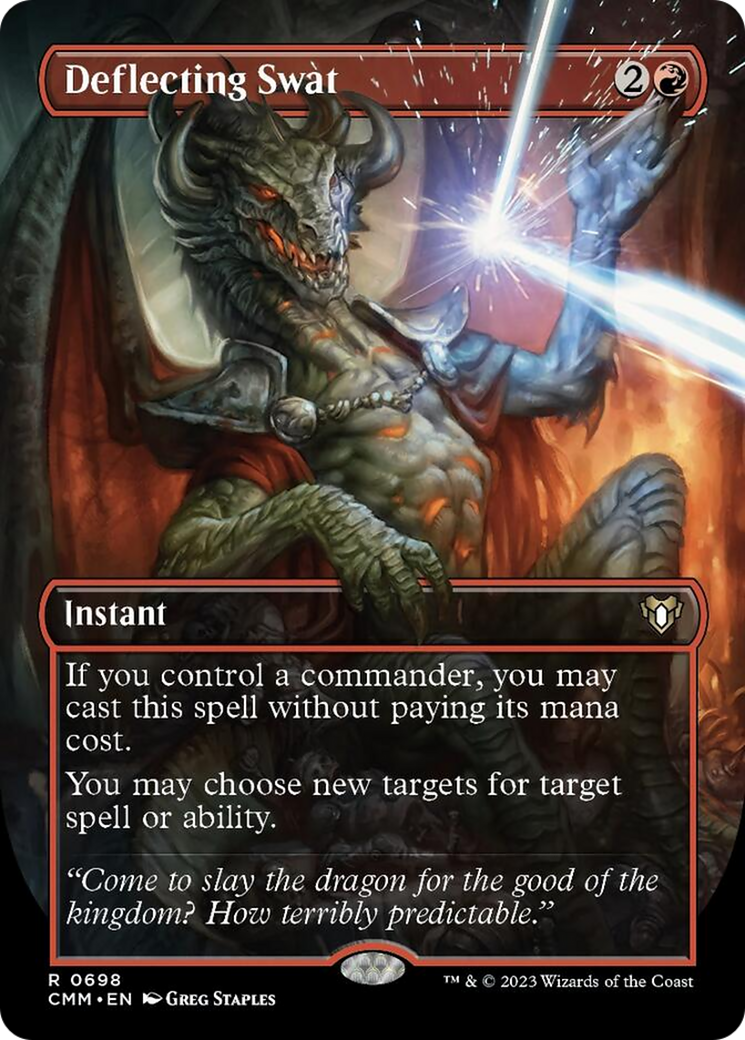 Deflecting Swat (Borderless Alternate Art) [Commander Masters] | Clutch Gaming