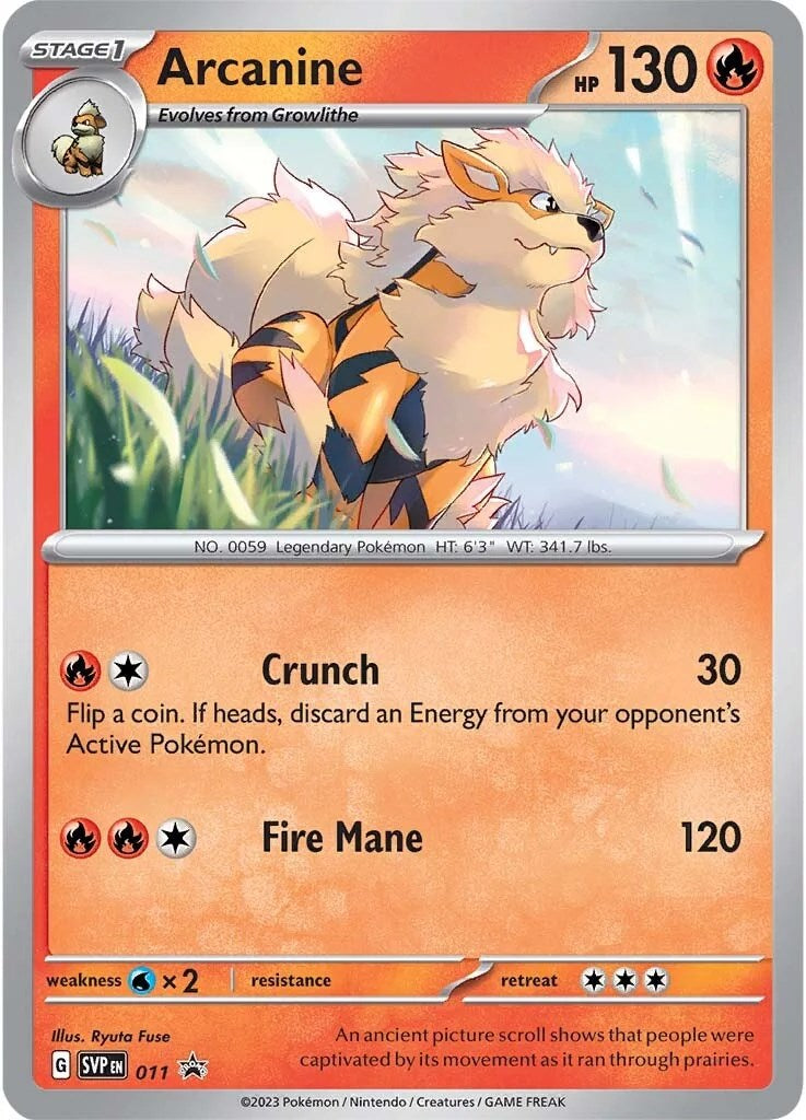 Arcanine (011) [Scarlet & Violet: Black Star Promos] | Clutch Gaming