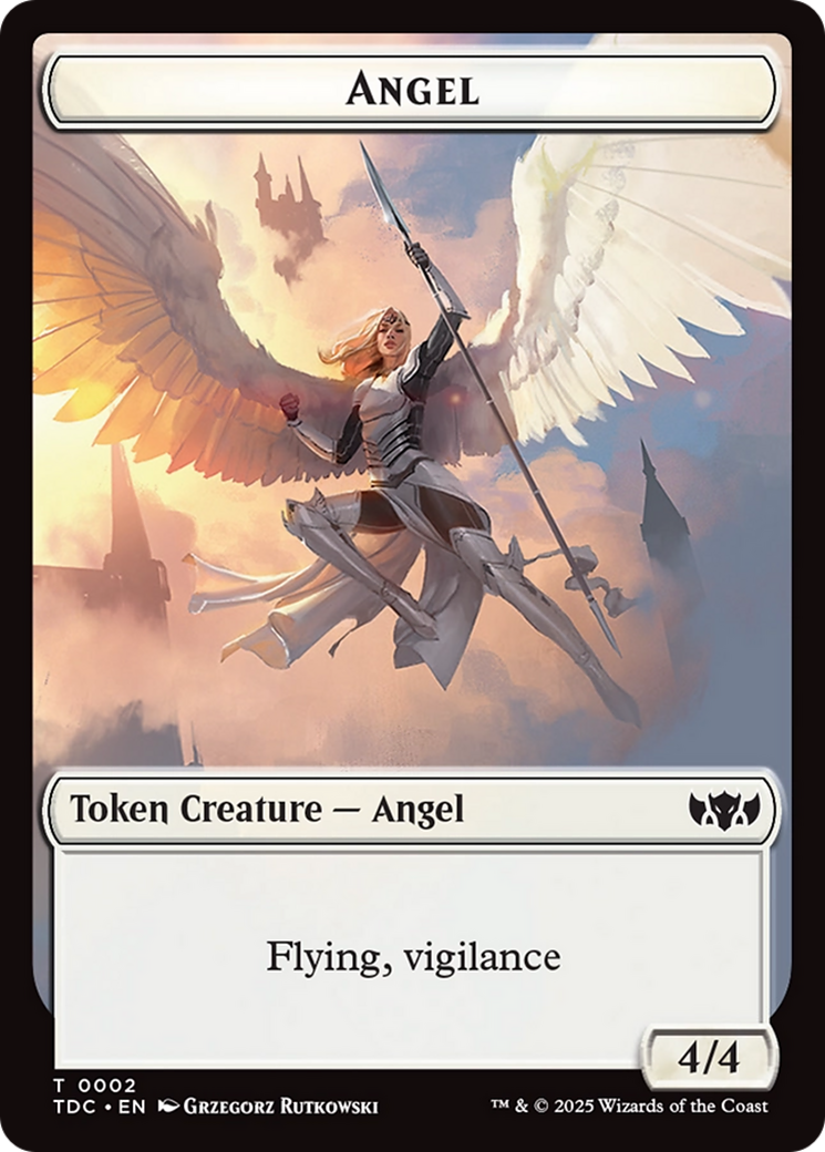 Angel // Spirit Double-Sided Token [Tarkir: Dragonstorm Commander Tokens] | Clutch Gaming