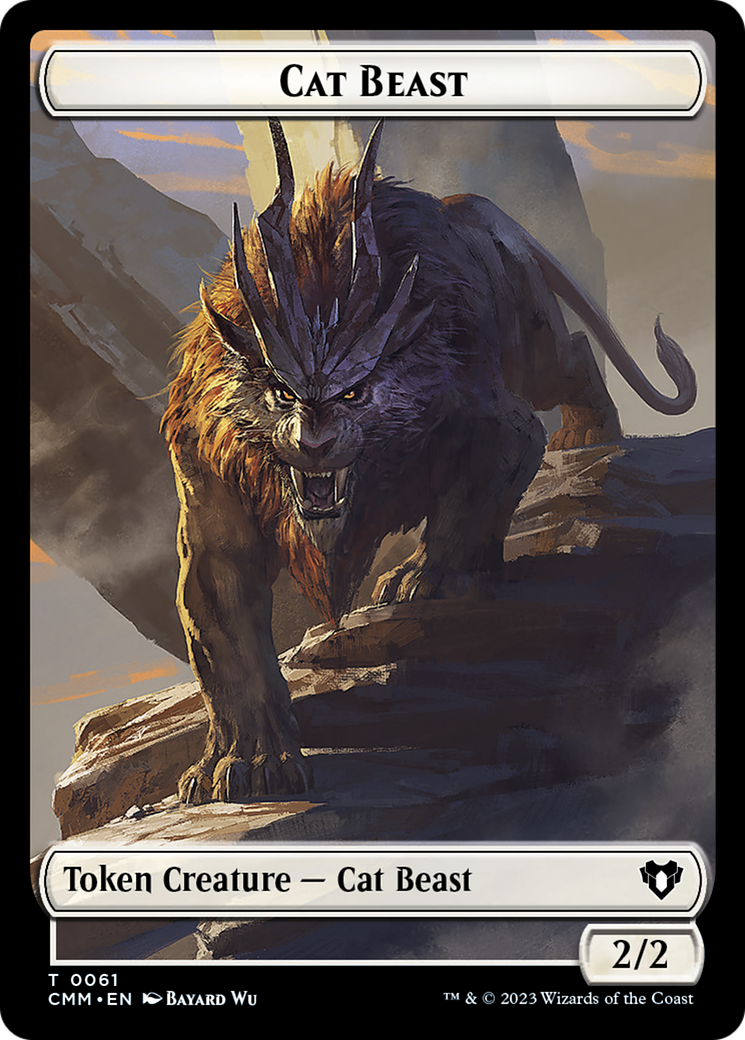 Cleric // Cat Beast Double-Sided Token [Commander Masters Tokens] | Clutch Gaming