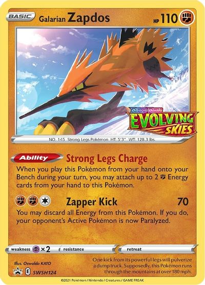 Galarian Zapdos (SWSH124) (Prerelease Promo) [Sword & Shield: Black Star Promos] | Clutch Gaming