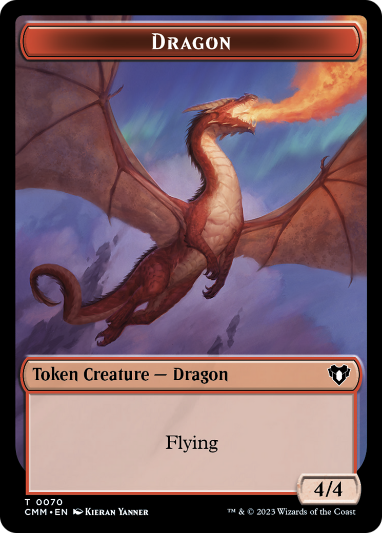 Dragon // Kor Ally Double-Sided Token [Commander Masters Tokens] | Clutch Gaming