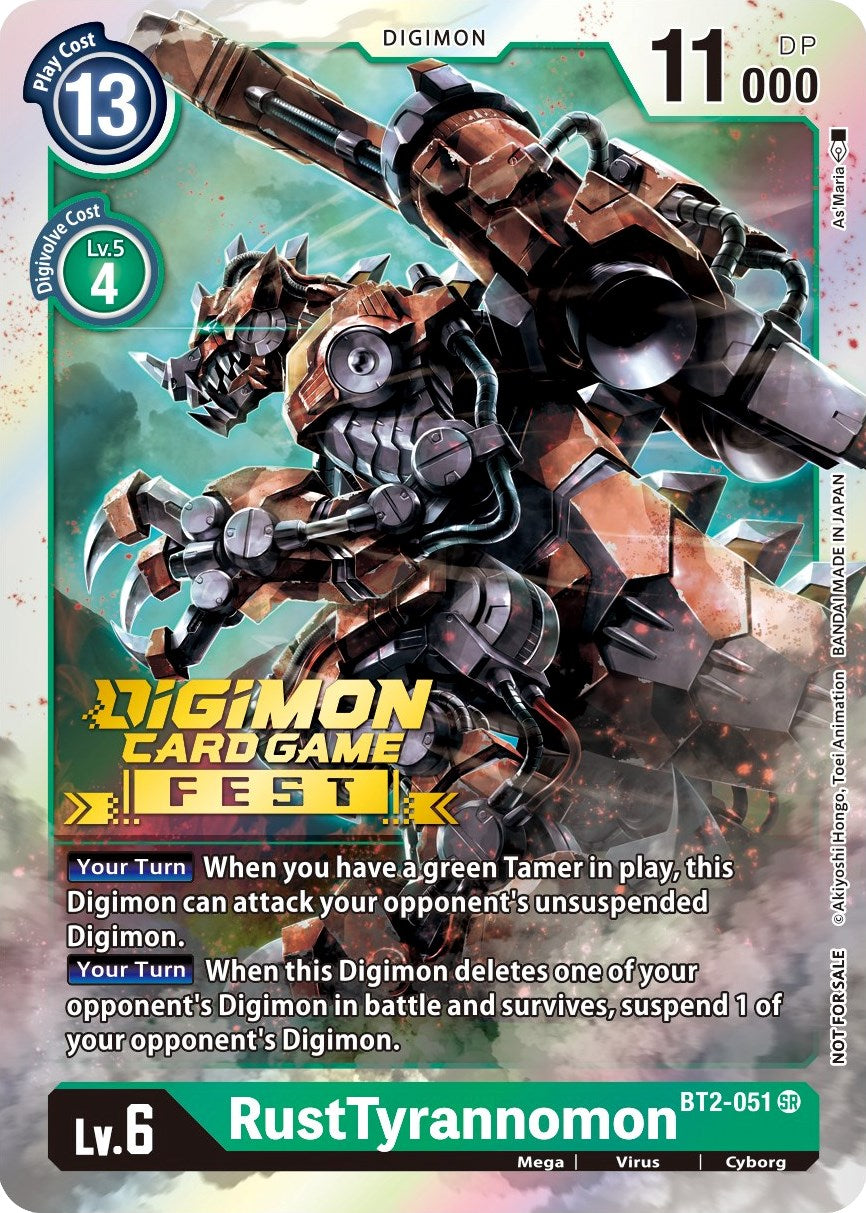 RustTyrannomon [BT2-051] (Digimon Card Game Fest 2022) [Release Special Booster Promos] | Clutch Gaming