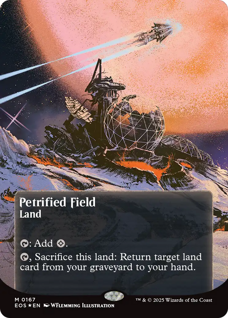 Petrified Field (0167) (Borderless) (Galaxy Foil) [Edge of Eternities: Stellar Sights] | Clutch Gaming