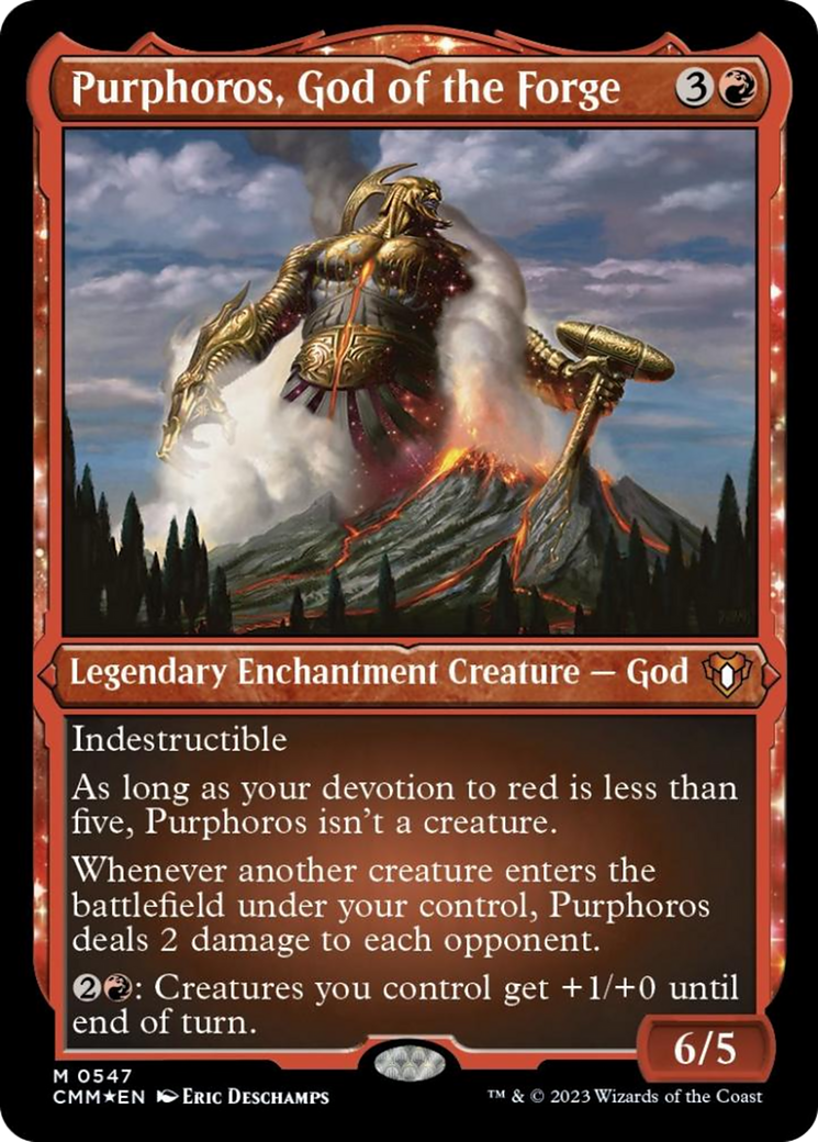 Purphoros, God of the Forge (Foil Etched) [Commander Masters] | Clutch Gaming