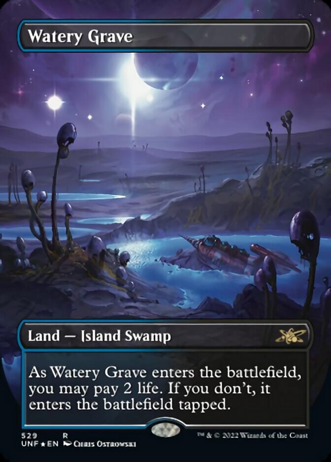 Watery Grave (Borderless) (Galaxy Foil) [Unfinity] | Clutch Gaming