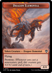 Dragon Elemental // Bird Illusion Double-Sided Token [Outlaws of Thunder Junction Commander Tokens] | Clutch Gaming