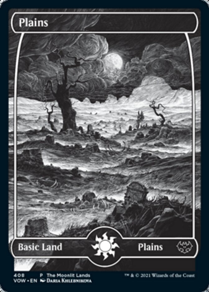 Plains (The Moonlit Lands) (Foil Etched) [Innistrad: Crimson Vow Promos] | Clutch Gaming