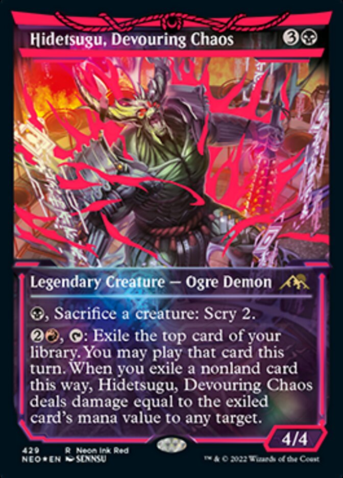 Hidetsugu, Devouring Chaos (Neon Ink Red) [Kamigawa: Neon Dynasty] | Clutch Gaming