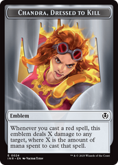 Human (0014) // Emblem - Chandra, Dressed to Kill Double-Sided Token [Innistrad Remastered Tokens] | Clutch Gaming