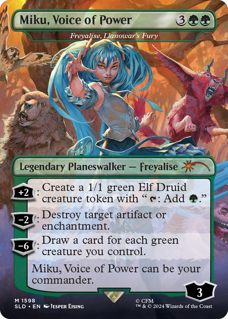 Miku, Voice of Power - Freyalise, Llanowar's Fury [Secret Lair Drop Series] | Clutch Gaming