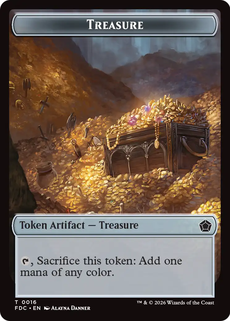 Dragon (0009) // Treasure Double-Sided Token [Foundations Commander Tokens] | Clutch Gaming