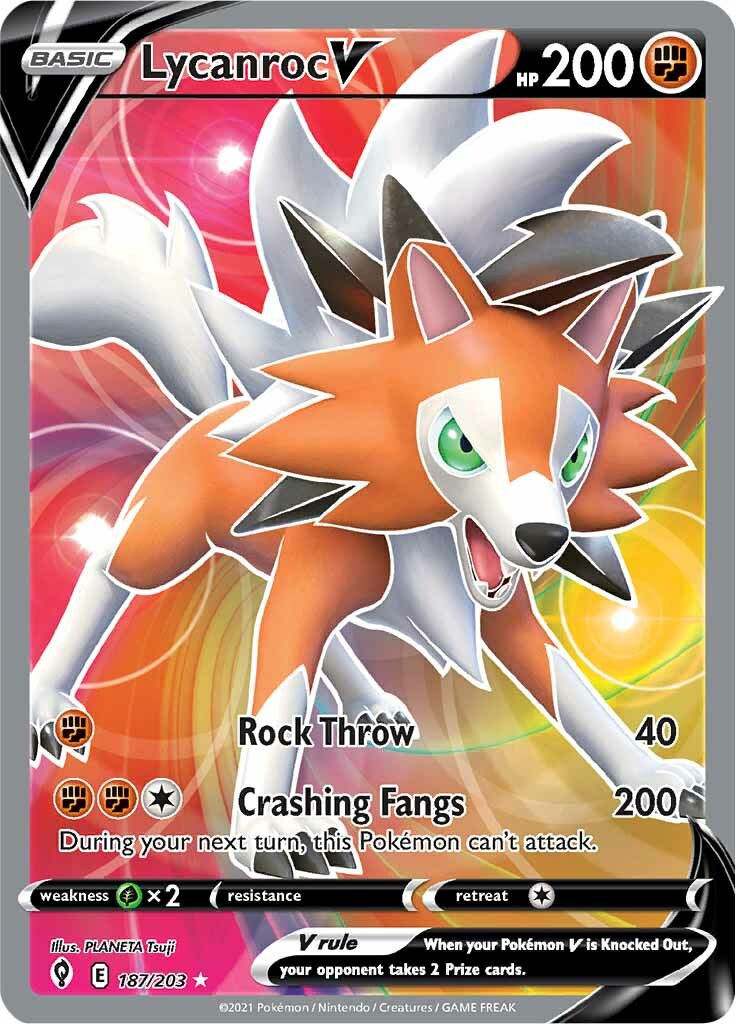 Lycanroc V (187/203) [Sword & Shield: Evolving Skies] | Clutch Gaming