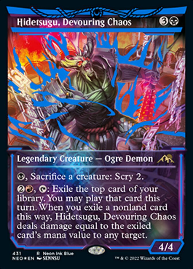 Hidetsugu, Devouring Chaos (Neon Ink Blue) [Kamigawa: Neon Dynasty] | Clutch Gaming