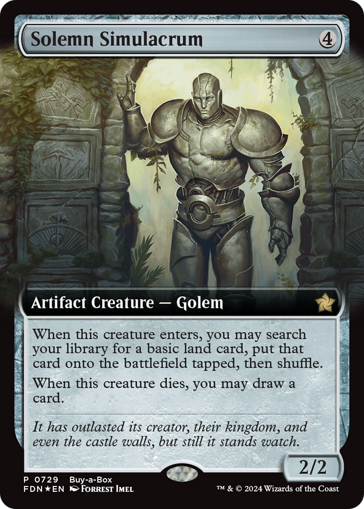 Solemn Simulacrum (Extended Art) (Buy-A-Box) [Foundations Promos] | Clutch Gaming