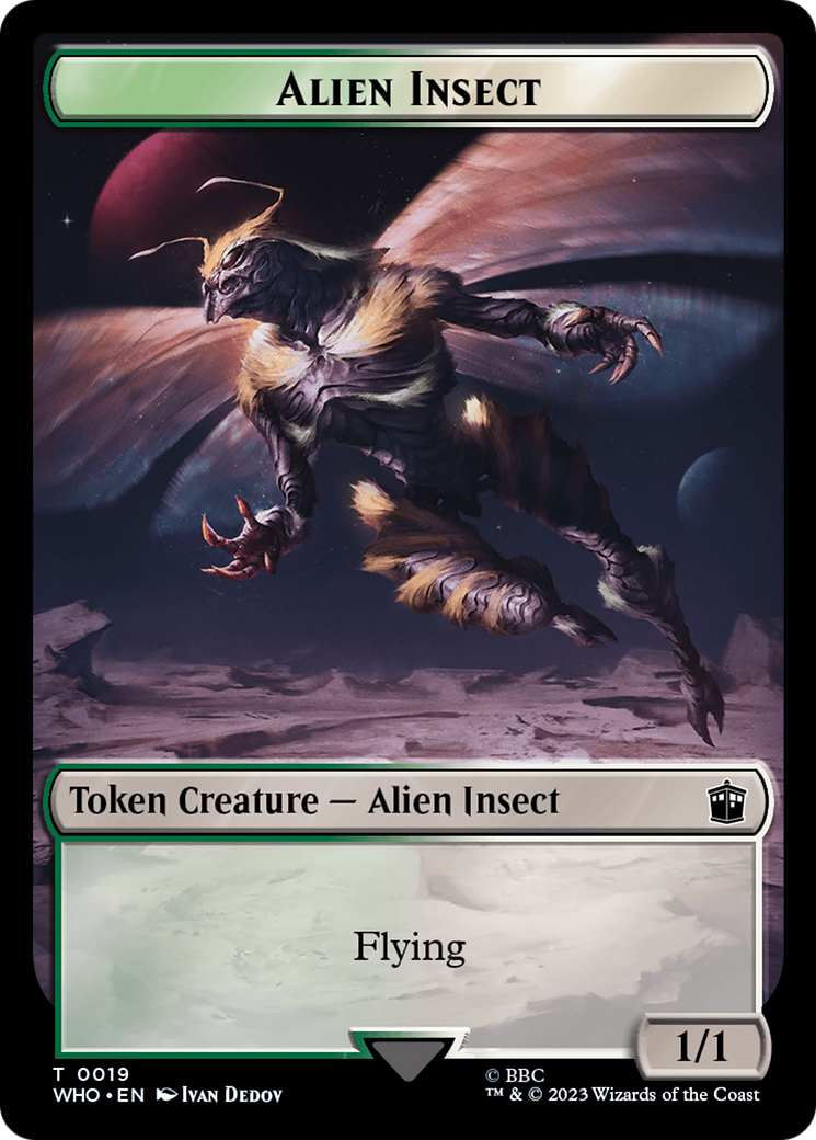 Copy // Alien Insect Double-Sided Token [Doctor Who Tokens] | Clutch Gaming