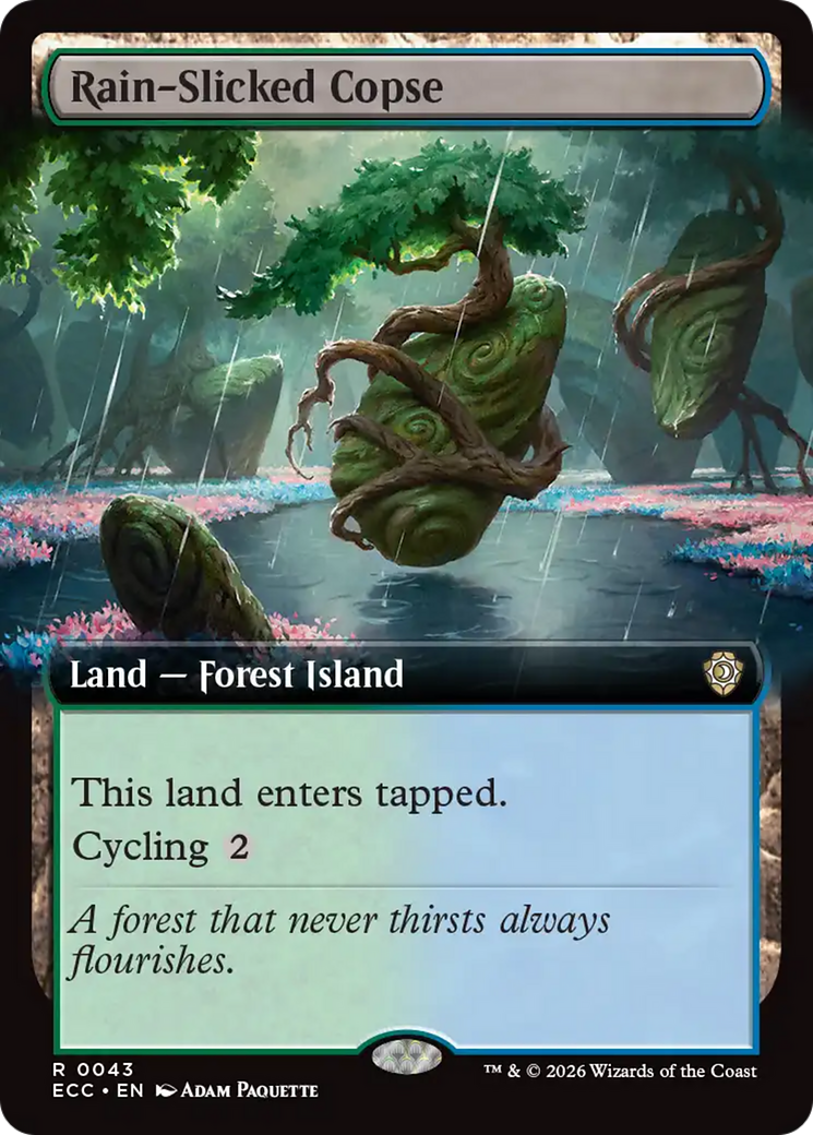 Rain-Slicked Copse (Extended Art) [Lorwyn Eclipsed Commander] | Clutch Gaming