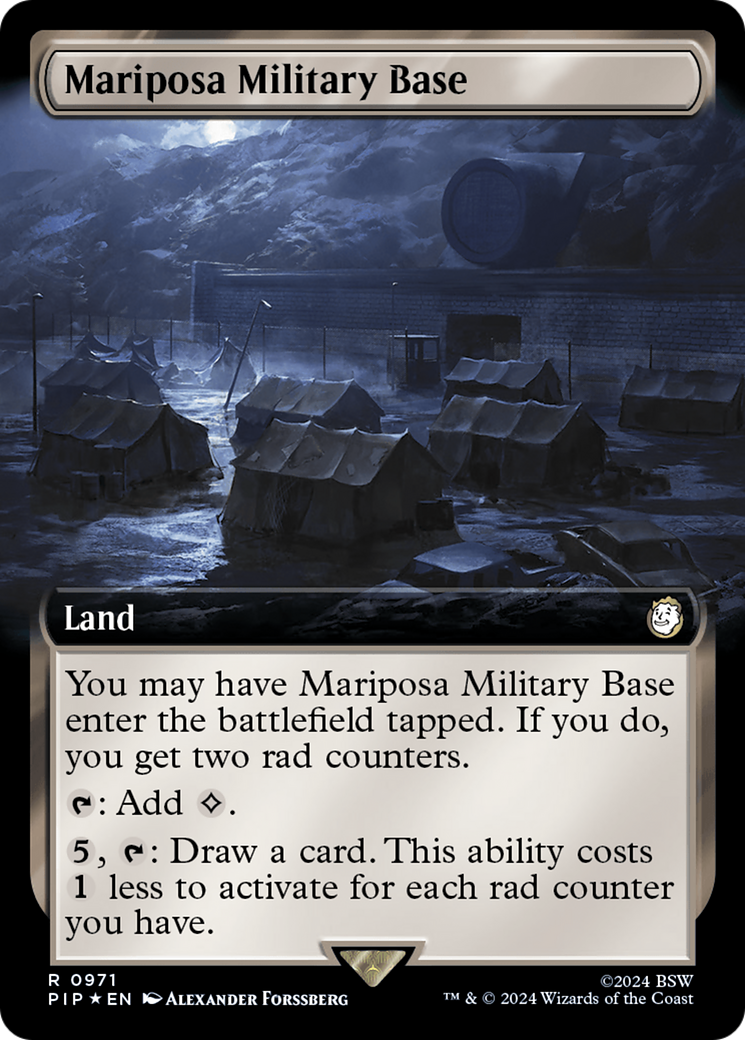 Mariposa Military Base (Extended Art) (Surge Foil) [Fallout] | Clutch Gaming