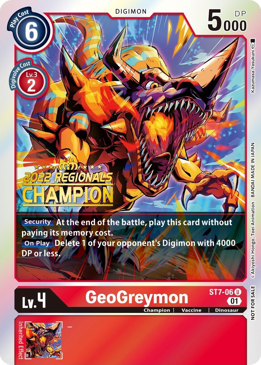 GeoGreymon [ST7-06] (2022 Championship Offline Regional) (Online Champion) [Starter Deck: Gallantmon Promos] | Clutch Gaming