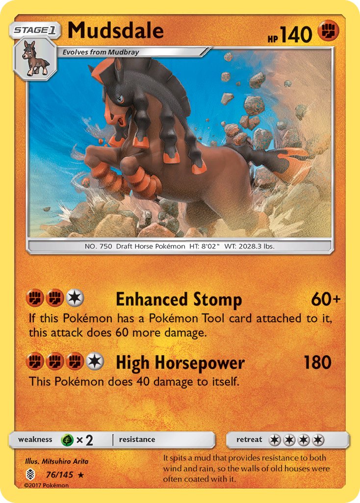 Mudsdale (76/145) (Prerelease Kit Exclusive) (Theme Deck Exclusive) [Sun & Moon: Guardians Rising] | Clutch Gaming