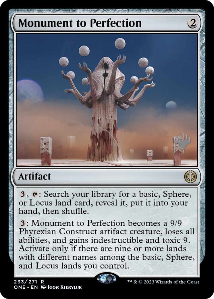Monument to Perfection (Promo Pack) [Phyrexia: All Will Be One Promos] | Clutch Gaming