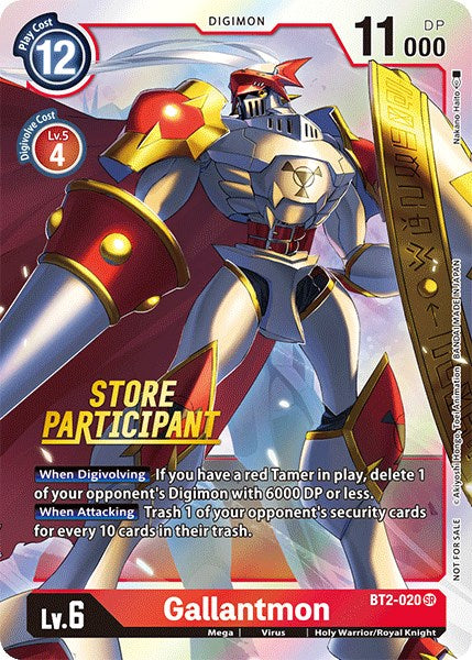 Gallantmon [BT2-020] (Store Participant) [Release Special Booster Promos] | Clutch Gaming