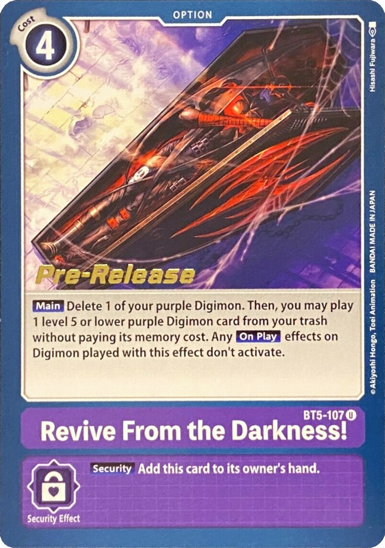 Revive From the Darkness! [BT5-107] [Battle of Omni Pre-Release Promos] | Clutch Gaming