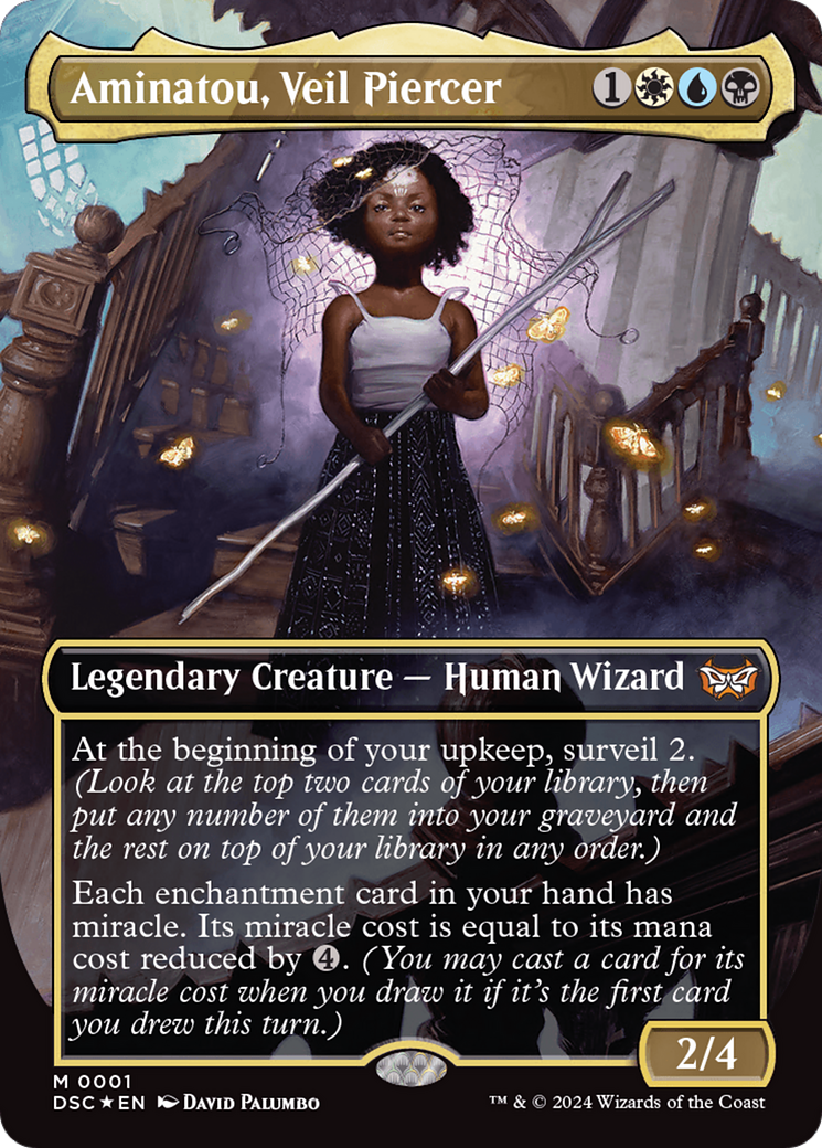 Aminatou, Veil Piercer (Borderless) [Duskmourn: House of Horror Commander] | Clutch Gaming