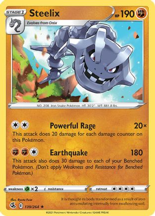 Steelix (139/264) (Theme Deck Exclusive) [Sword & Shield: Fusion Strike] | Clutch Gaming