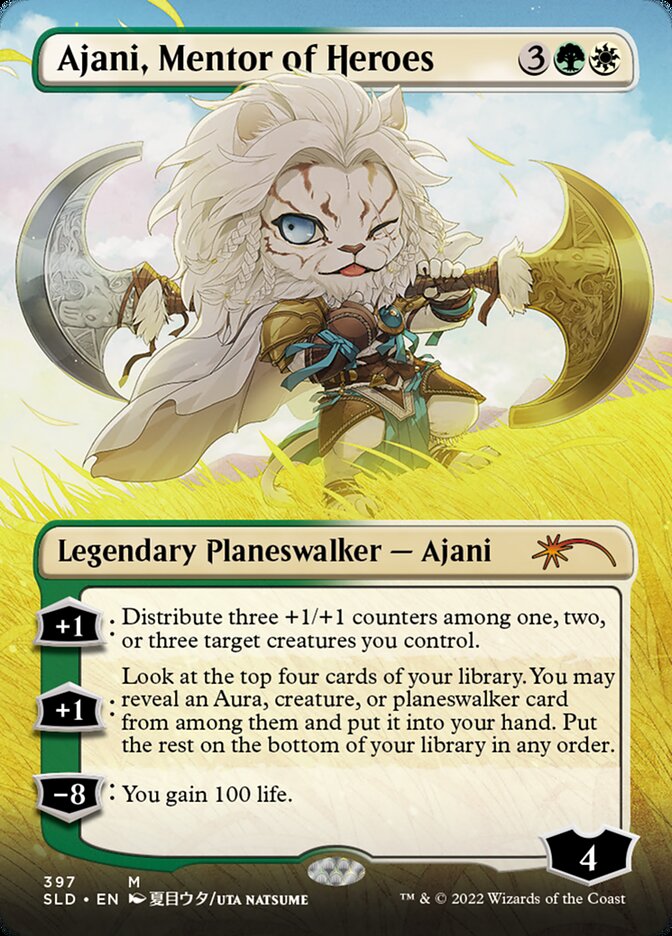 Ajani, Mentor of Heroes (Borderless) [Secret Lair Drop Series] | Clutch Gaming