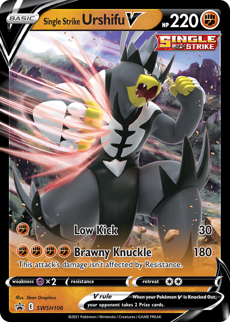 Single Strike Urshifu V (SWSH106) (Jumbo Card) [Sword & Shield: Black Star Promos] | Clutch Gaming