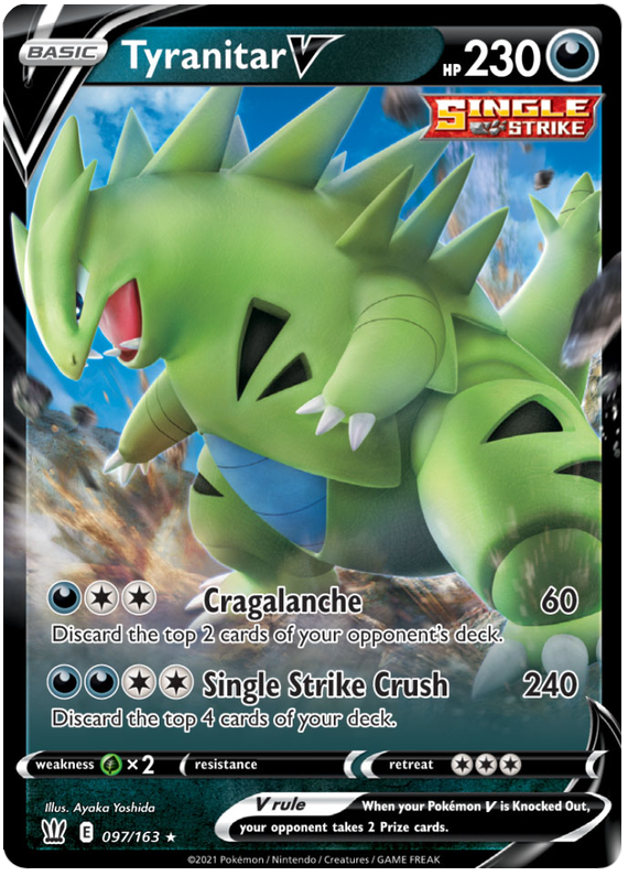 Tyranitar V (097/163) [Sword & Shield: Battle Styles] | Clutch Gaming