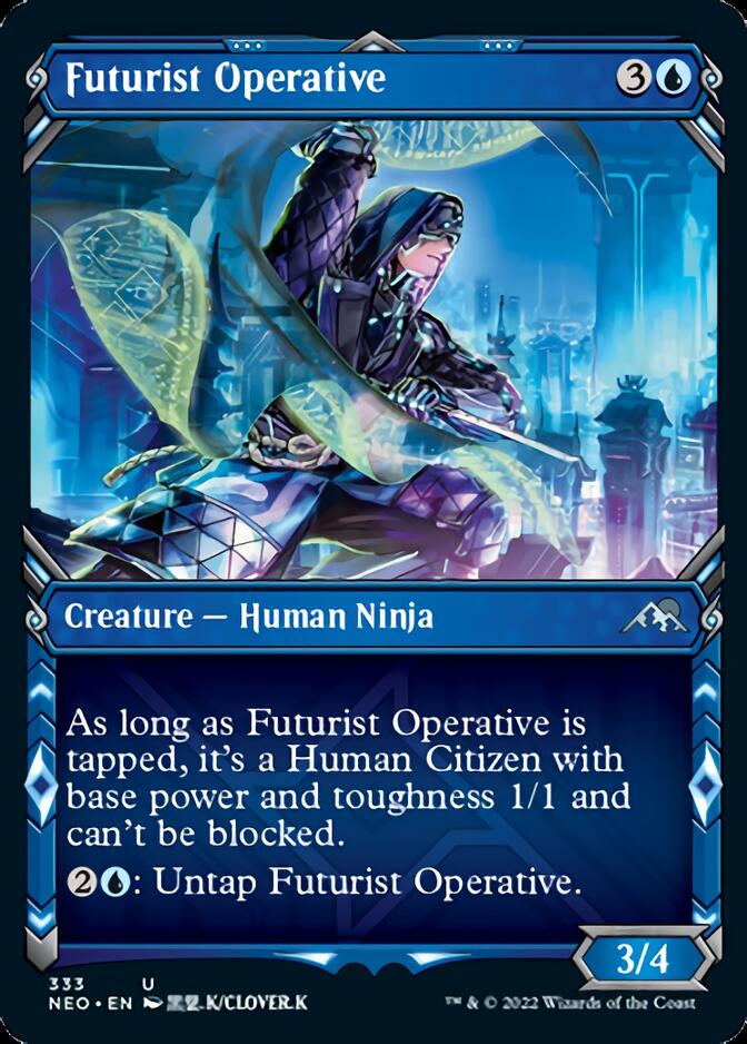 Futurist Operative (Showcase Ninja) [Kamigawa: Neon Dynasty] | Clutch Gaming