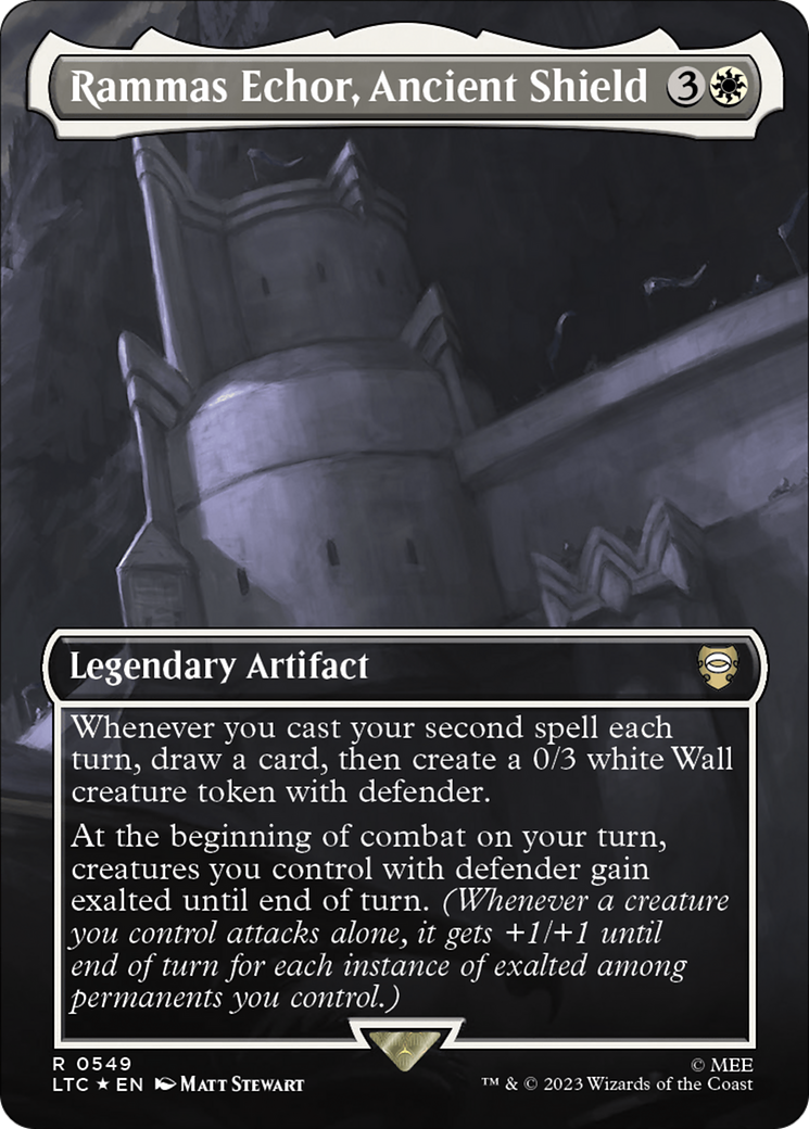 Rammas Echor, Ancient Shield (Borderless) (Surge Foil) [The Lord of the Rings: Tales of Middle-Earth Commander] | Clutch Gaming