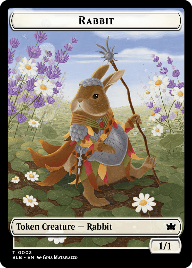 Rabbit // Flowerfoot Swordmaster Double-Sided Token [Bloomburrow Tokens] | Clutch Gaming